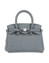 SAVE MY BAG SAVE MY BAG WOMAN HANDBAG GREY SIZE - PEEK (POLYETHER - ETHER - KETONE), POLYAMIDE, ELASTANE