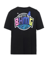 Bhmg Multicolor Logo Cotton T-shirt In Black