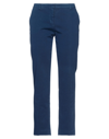 FABERGE&ROCHES FABERGE & ROCHES WOMAN PANTS BLUE SIZE 8 COTTON, ELASTANE