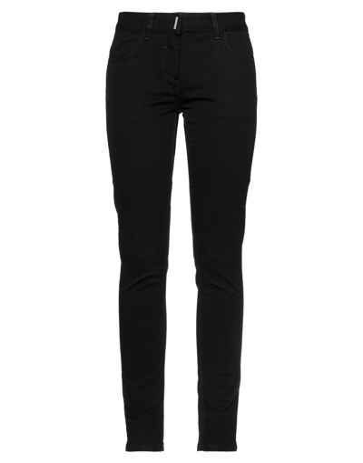 GIVENCHY GIVENCHY WOMAN JEANS BLACK SIZE 29 COTTON, ELASTANE