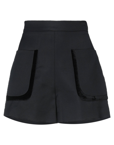 Sandro Velvet-trimmed Twill Shorts In Black