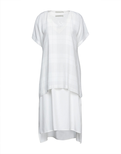 Colour 5 Power Midi Dresses In White
