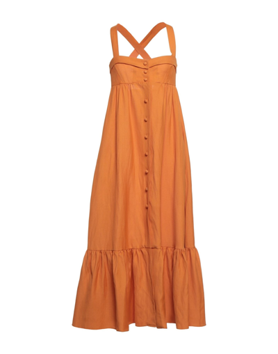 Sandro Long Dresses In Orange