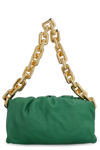 Bottega Veneta The Chain Pouch Leather Clutch In Green