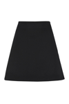 Bottega Veneta Grain De Poudre Wool Midi Skirt In Black