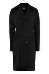 Bottega Veneta Women's Double-breasted Calvary Wool Coat In Black