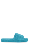 Bottega Veneta Intrecciato Terry-cloth Slides In Blue
