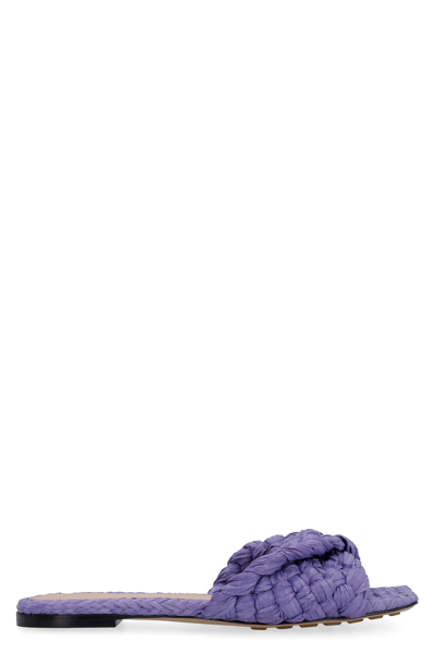 Bottega Veneta Womens Lilac Stretch Intrecciato Raffia Sandals 3 In Purple