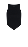 Courrèges Pointy Ribbed Knit Top In Black