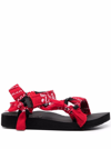 Arizona Love Trekky Bandana-print Flat Sandals In Red