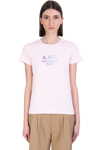 APC JENNY T-SHIRT IN ROSE-PINK COTTON