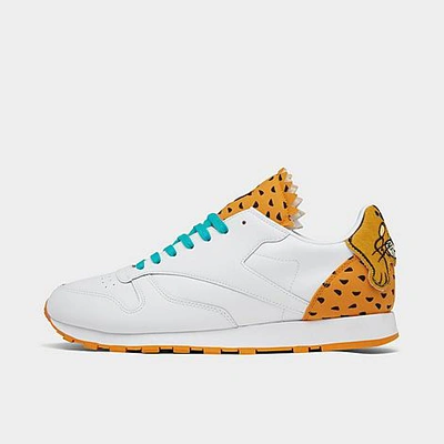 Reebok Men's X The Flintstones Classic Leather Casual Shoes In Footwear White/golden Horizon/boldly Yellow