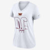 Nike Women's Team (nfl Washington Commanders) Mid V-neck T-shirt In White