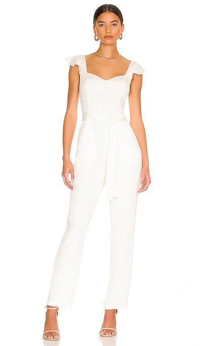 More To Come Gloria Flutter Jumpsuit In White