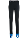 Rossignol 'fuseau' Tricolour Stripe Fleece Lining Ski Pants In Black