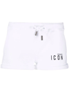 Dsquared2 Icon Logo Print Track Shorts In White