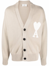 AMI ALEXANDRE MATTIUSSI OVERSIZE AMI DE COEUR V-NECK CARDIGAN