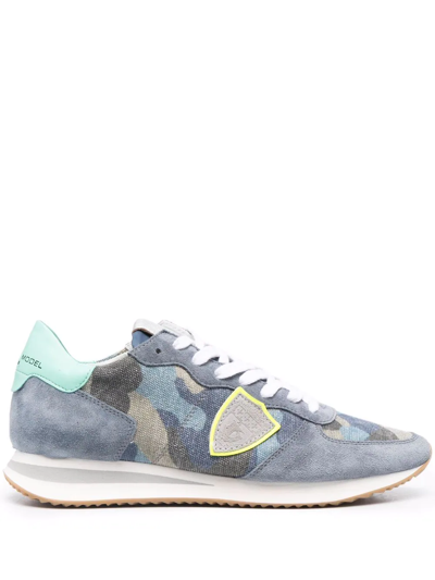 Philippe Model Paris Tropez Camouflage Low-top Sneakers In Blue