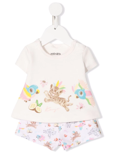 Kenzo Babies' Motif-print Tracksuit Set In White