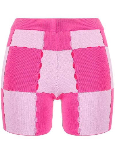 Jacquemus Le Short Gelato棉质针织短裤 In Pink