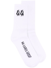 44 Label Group White Cotton Sports Socks In Black