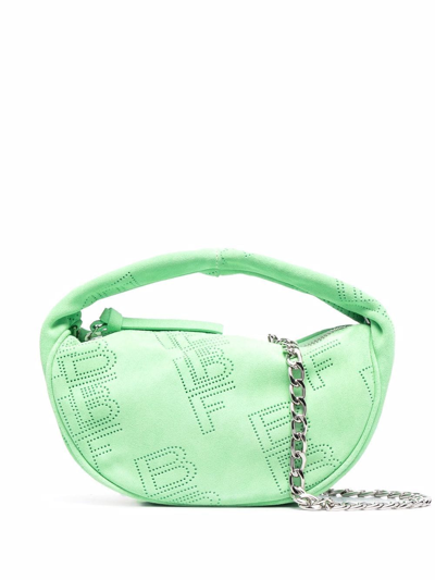 By Far Baby Cush Perforated Mini Bag In Green