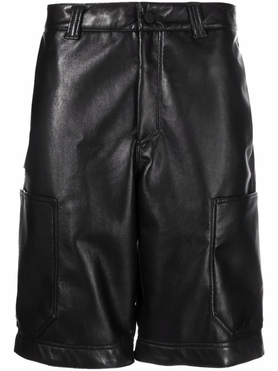 44 Label Group Ruffle-detail Cargo Shorts In Black