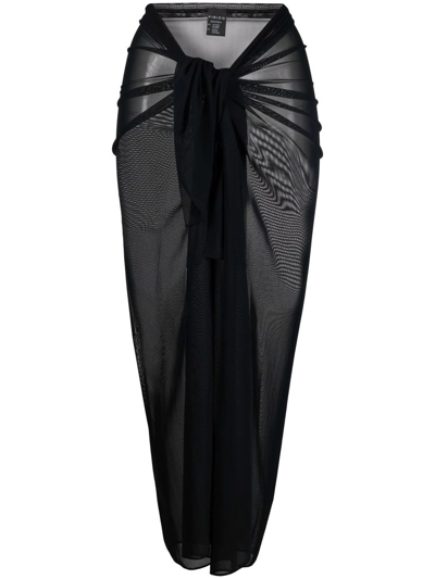 Fisico Cristina Ferrari Sheer Wrap-around Sarong In Black