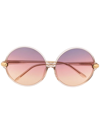 Linda Farrow Gradient Round-frame Sunglasses In Neutrals