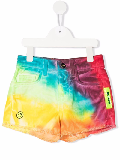 Barrow Teen Tie-dye Print Denim Shorts In Red