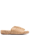 Paloma Barceló Interwoven Flat Sandals In Brown