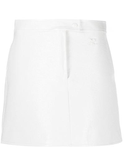 Courrèges High-waisted Mini Skirt In White