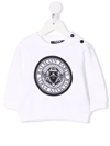 BALMAIN LOGO-PRINT COTTON SWEATSHIRT