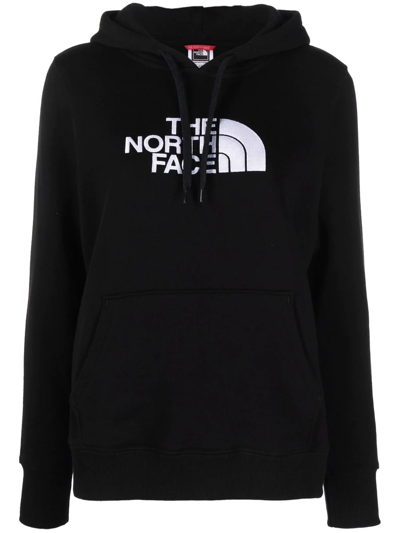 The North Face Embroidered-logo Drawstring Hoodie In Black