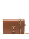 Elisabetta Franchi Locket-detail Chain-strap Crossbody Bag In Brown