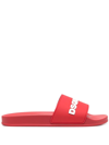 Dsquared2 Logo Rubber Slide Sandals In Red