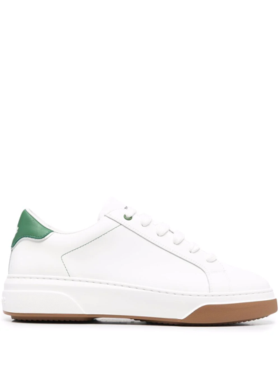 Dsquared2 Bumper Leather Sneakers In White
