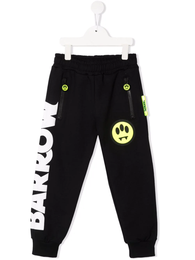 Barrow Kids Black Joggers With Logo And Lettering Screen Printing