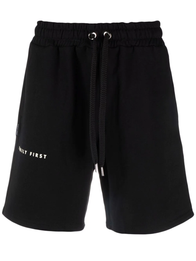 Family First Logo-print Track Shorts In Black