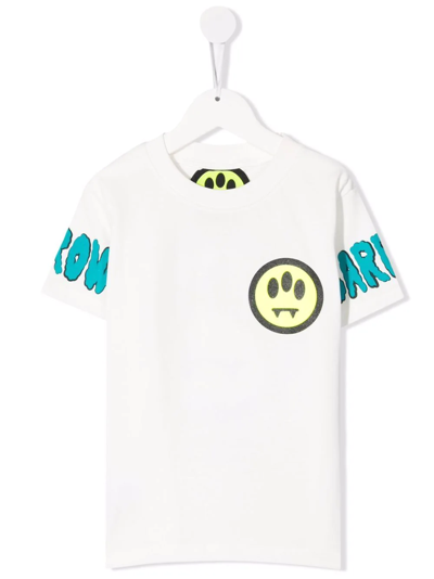 Barrow Kids' Graphic-print Short-sleeve T-shirt In Bianco
