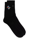Marcelo Burlon County Of Milan Colourful Cross Short Socks In Black