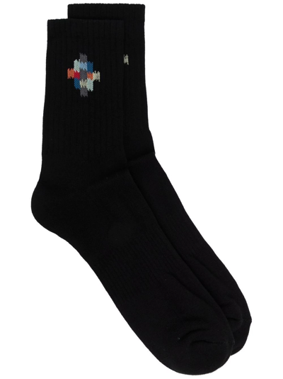 Marcelo Burlon County Of Milan Colourful Cross Short Socks In Nero