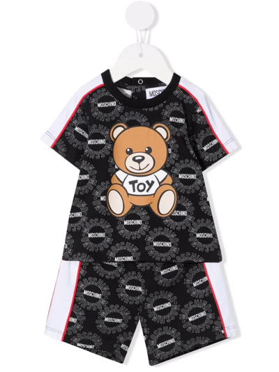 Moschino Babies' Logo-print Teddy Tracksuit In Black