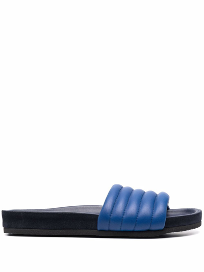 Isabel Marant Helleah Quilted Band Sldies In Blue