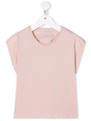 Moncler Slogan-print Short-sleeve T-shirt In Pink