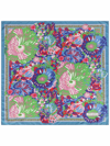 Dolce & Gabbana Floral Print Silk Scarf In Blue