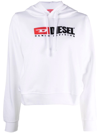 Diesel Logo-print Cotton Hoodie In White