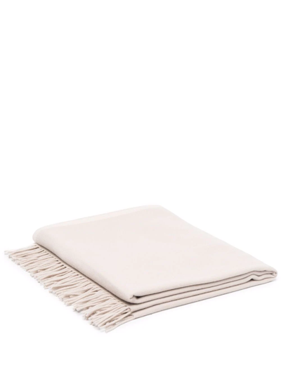 Brunello Cucinelli Fringe-trimmed Cashmere Blanket In Neutrals