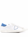 Philippe Model Prsx Low Sneakers In Leather Color White And Bluette In White