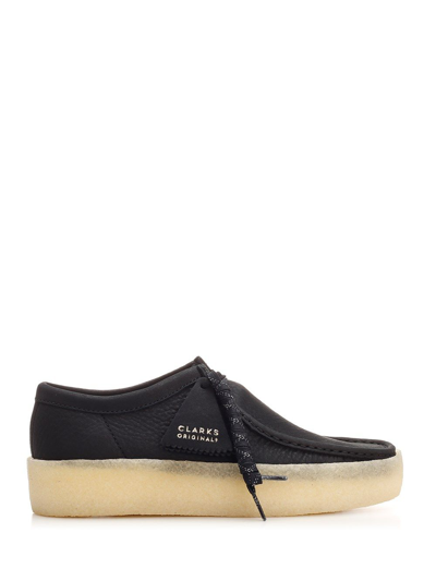 Clarks Wallabee Cup Leather Shoes In Black